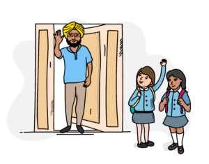 Leaving school illustration